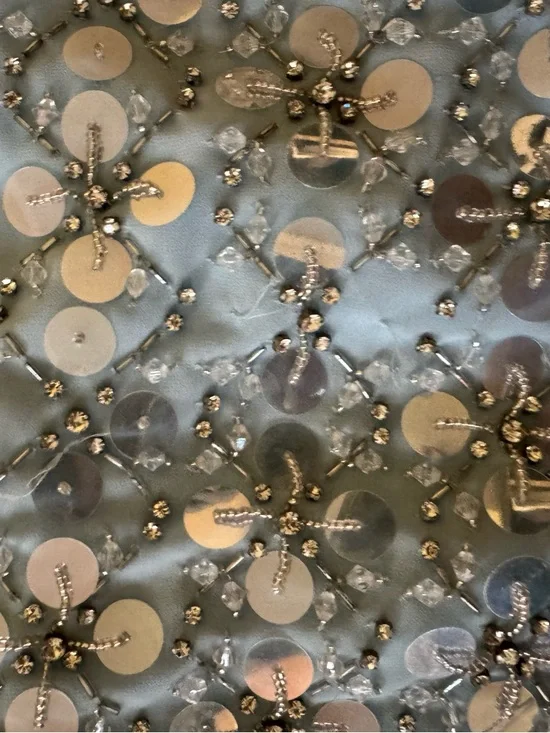 Oh Polly Strapless Embellished Light Blue Two-Piece Gown - Picture 4 of 16